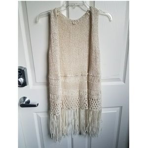 White knit cardigan